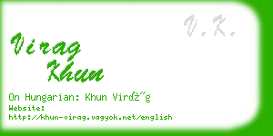 virag khun business card